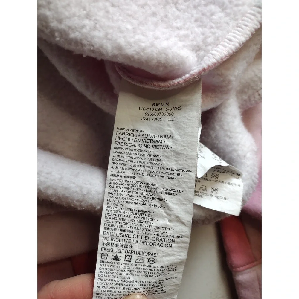 Nike Girls Pink Ombre Hoodie and Jogger Tracksuit Set Size 6 - Picture 5 of 5